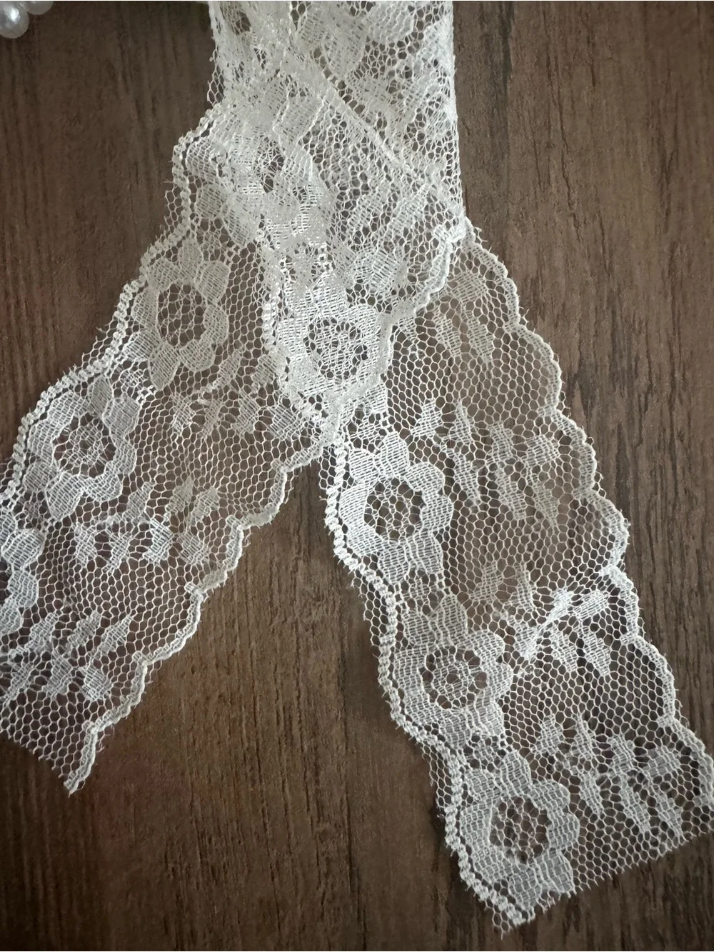 bp Cream Lace & Pearl Handbag Charm